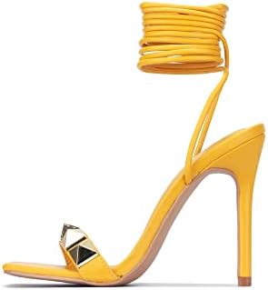 yellow square heels