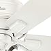 Hunter Fan Company, 52152, 42 inch Crestfield Fresh White Low Profile Ceiling Fan with LED Light Kit and Pull Chain