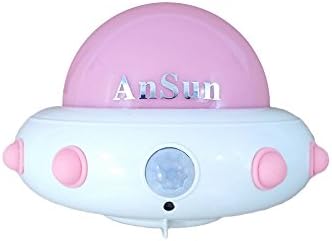 LED Motion Sensor Night Light with Dusk to Dawn Induction, Rechargeable Battery Powered, Stick-on or Portable Night Lamp for Hallway Stairs Bathroom and Children/ Kids Girls’ Bedroom Decor, Pink