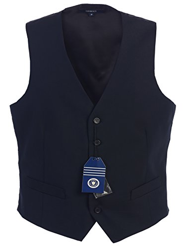 Gioberti Mens 5 Button Formal Suit Vest, Navy, X-Large