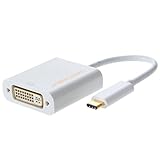 USB-C to DVI, CableCreation Type C to DVI Adapter, Thunderbolt 3 Compatible, (DP Alt Mode) Compatible with MacBook 2016 12-Inch/Chromebook Pixel/Dell XPS 13/Lenovo Yoga 910/920/Galaxy S8/S9,White