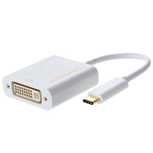 USB-C to DVI, CableCreation Type C to DVI Adapter, Thunderbolt 3 Compatible, (DP Alt Mode) for iMac 2017/Macbook/MacBook Pro/Chromebook Pixel/Dell XPS 13/Yoga 900/Asus Zen AIO/Samsung S8,White