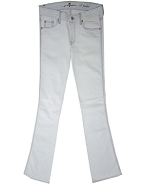 7 For All Mankind Women's Bleach Blue A Pocket Bootcut Denims