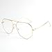 MINCL/Irregular Metal Frame Street Fashion Designer Clear Lens Sunglasses (gold/clear, gold/clear)