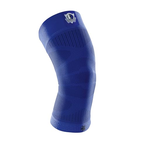 BAUERFEIND Kniebandage Sports Compression Knee Support NBA, 1 Unisex Sportkniebandage für Ballsportarten, Basketball Knie-Bandage in Blau mit Dallas M