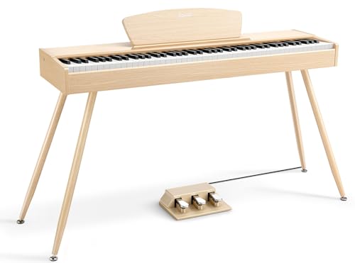 Donner DDP-80 Digitalpiano mit 88 gewichteten Tasten, Hammermechanik II, Elektrisches Klavier in voller Größe für Zuhause mit Ständer, Dreifachpedal, 