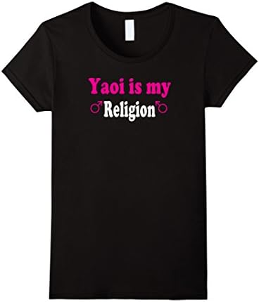 Womens Yaoi Is My Religion Fandom T-shirt Medium Black