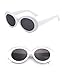 Clout Goggles Oval Mod Round Sunglasses Thick Frames Retro White Thick Lens INCLUDES Carrying Pouch & Cleaning Cloth By ARC