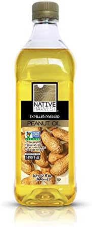 Native Harvest Expeller Pressed Non GMO Peanut Oil, 1 Litre (32FL OZ), 12 Pack
