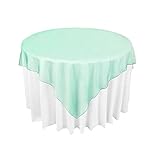 OurWarm® Mint Green Organza Table Overylay Cover Square 72