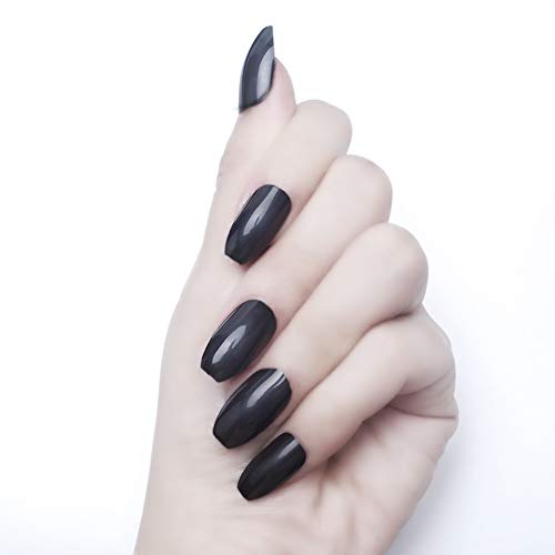 120Pcs Colorful Full Cover Medium Coffin False Gel Nails Art Tips Sets(White Black Grey Blue Wine Red) - Thumbnail 2