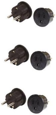 USA to Spain Plug Adapter - ACUPWR(TM) AC-20B PACK OF 3 - Lifetime Warranty
