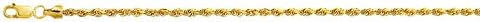 10K Yellow Gold 2.0mm Diamond Cut Hollowsparkle Rope Chain Anklet with Lobster Clasp
