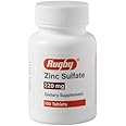 Rugby Zinc Sulfate 220 mg Tablets - Made with Zinc Sulfate Heptahydrate - Dietary Supplement - 100 Tablets (3 Pack)