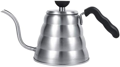Unishopping Stainless Steel Gooseneck Kettle Pot Coffee Tea Water Whistling 6.3 x 5.9 inches (1L) 1 pc