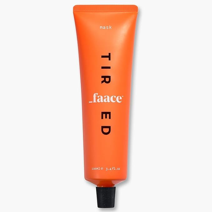 Faace Tired Face Mask | Gel Mask Moisturises | Exfoliates and Strengthens | Caffeine | Vitamin C and Lactic Acid | Vegan and Organic Skincare | 100 ml