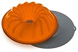 The Clever Cuisine Silicone Spiral Bundt Gelatine (Jell-O) and Cake Pan with Thick Mold to Keep Consistent Form 10.5 D X 2.5 H