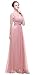 Esovr V Neck Chiffon Long Evening Gown Bridesmaid Dresses Prom Dresses Blush 12