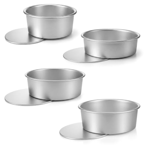 4 Pack Round Cake Pans with Removable Bottom Set 6 8 9