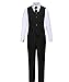 Visaccy Kids Suits Boy Slim Fit Formal Wear Black Boys Suit Size 3T