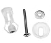 Micro Trader 2pcs Toilet Top Cover Lid Seat Fixings WC Blind Hole Fitting White Screws