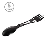 New South Multitool Portable Multi-Functions Knife Kit Knife with Sheath for Outdoors Survival Camping Hiking Hunting (Stainless Steel, 5-in-1-black)