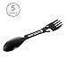 New South Multifunctional Camping Spork. Stainless Steel Spoon Fork Knife Combo Utensil with Bottle Opener Survival Multitool Black