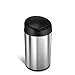 NINESTARS DZT-40-8 Automatic Touchless Infrared Motion Sensor Trash Can, 11 Gal 40L, Stainless Steel Base (Round, Black Lid)