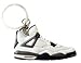 Nike Jordan 4 IV White Black "Cement" 2D Flat Sneaker Keychain