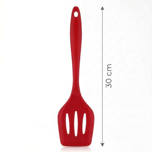 Kit de Silicone Maciço Premium Grande - Não Risca Panela - Unidade ou Kit Com 6 - Cozinha Antiaderente - Alta Resistência - Escolha Unidade ou Kit Promocional (Kit 6 Peças - Vermelho)