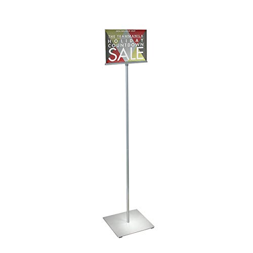 Azar Displays 300864 Sign Holders & Poster Frames 11X8.5 Silver Base and Pole/C…
