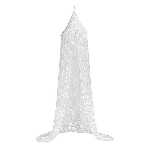 Dix-Rainbow Princess Girls Bed Canopy Castle, Kids Pink Crib Bed Canopy, Round Dome Lace Crown Mosquito Net Canopy, Kids Play Tent, Reading Nook Canopy for Girls, Babies & Toddlers Height 270cm/107 in