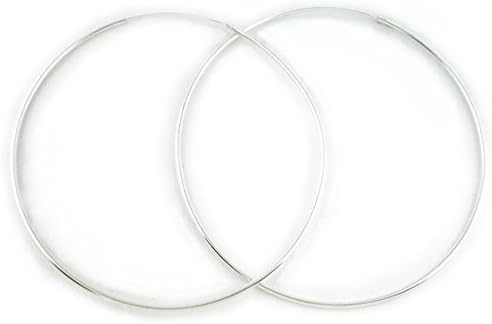 Polished 1.5 x 120mm Continuous Sterling Silver Hoop Earrings