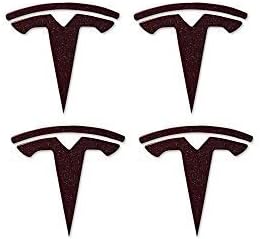 CoolKo Car Front Side Turn Signal Light T - Logo Stickers Exterior Decoration Compatible with Model S, X, Y, 3 [ 4 Pieces - Metallic Red ]