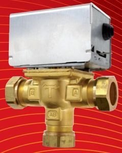 3 port MID POSITION VALVE 22mm Compression fitting three port