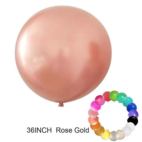 Besttt-Seller 36 Inch Giant Latex Balloons 2 pcs Round Balloons Large Balloons,xl balloons (Rose Gold)"