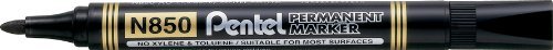 4x PENTEL N850 BLACK BULLET TIP PERMANENT MARKER PENS. MEDIUM BULLET TIP.N850-A