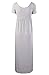 Jinson Women's Basic Maternity Soild Short Sleeve Long Maxi Dress Vestido with Empire Waist for Pregnancy Grey M