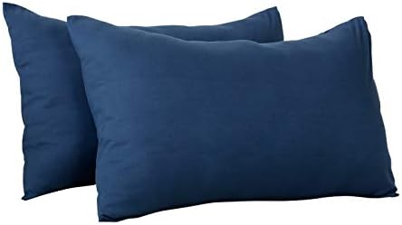 EVOLIVEUltra Soft Brushed Microfiber King Size 20"x40" Pillowcases Pair with Envelope Clousure Set of 2 (20"x40" King, Navy)