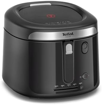 Tefal Vision Fry Deep Fryer, 3L capacity, 1.2kg, 4 Portions, 2100W, Kitchen Fryer, Compact, Chips, Easy Cleaning, Extra Large Window for better visbility and results, Black, FF2528G0