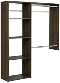 Easy Track OK7248-T 3'-5' W Deluxe Shelving Easy-to-Assemble Kit Closet Organizer, Truffle