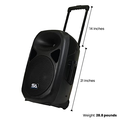 Seismic Audio RSG12 Powered 12" PA Speaker Rechargeable with 2