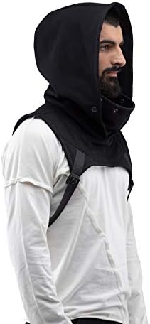 メンズ ディッキースヌード ブラック フード メンズ オーバーサイズ スカーフ サイバーパンクメンズ服 メンズ 未来的