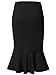Zero City Women's Mermaid Pencil Elegant High Waist Party Work Bodycon Midi Skirt BLACK L