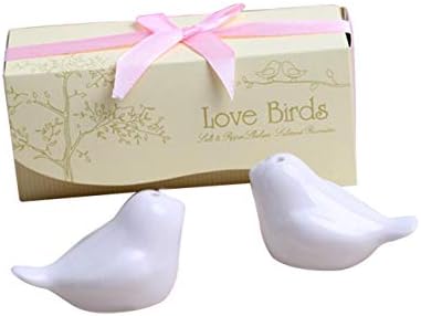 Love birds in The Window Ceramic Salt and Pepper Shakers for Wedding Favors, Set of 72