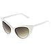 zeroUV Oversized Cat Eye Sunglasses for Women, UV400 Vintage Inspired Fashion Mod Chic High Pointed 70s Cateye Sunglasses 54mm (White)