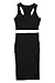 LaSuiveur Women's Sexy Two Piece Outfits Crop Top High Waist Midi Skirt Black L