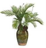 Cycas w/Glazed Vase Silk Plant
