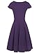 oxiuly Women's V-Neck Cap Sleeve Floral Casual Work Stretch Swing Dress OX233 (S, Purple Soild)