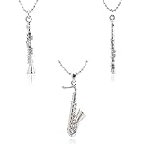 Silver Plated Woodwinds Musical Instrument Necklace